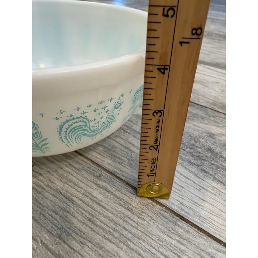 Pyrex Mixing Bowl Butterprint 2.5 Qt Turquoise 403 Amish Vintage Milk Glass #403